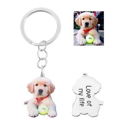 Customized Picture-Engraved Pets Keychain Necklace